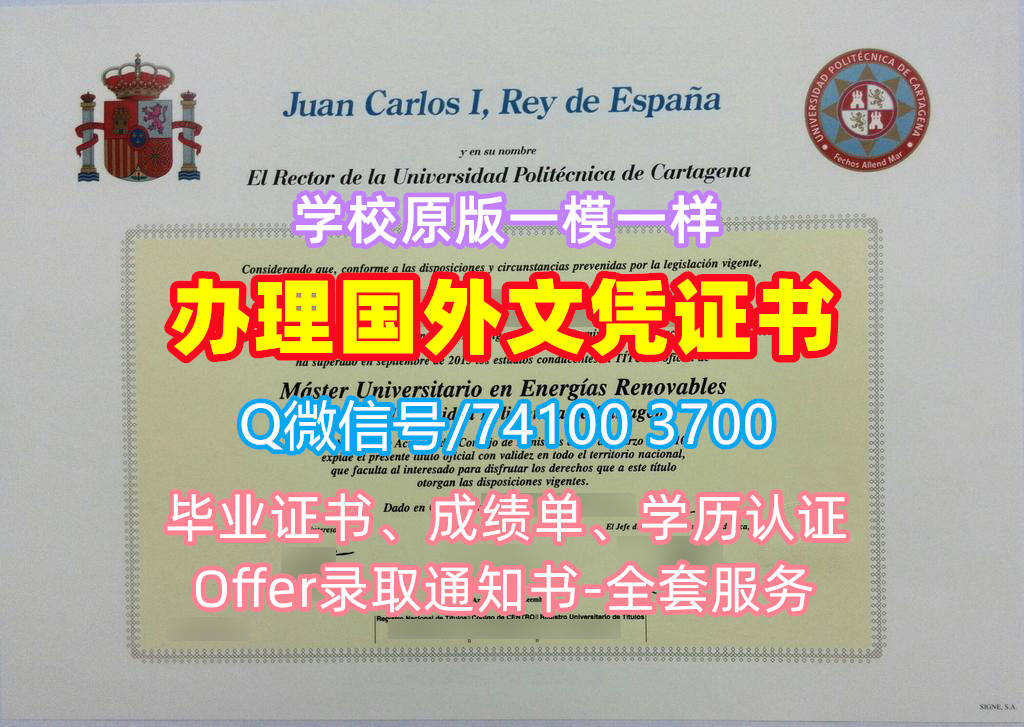 卡塔赫纳理工大学毕业证书, Universidad Politécnica de Cartagena Diploma, UPCT Degree Certificate