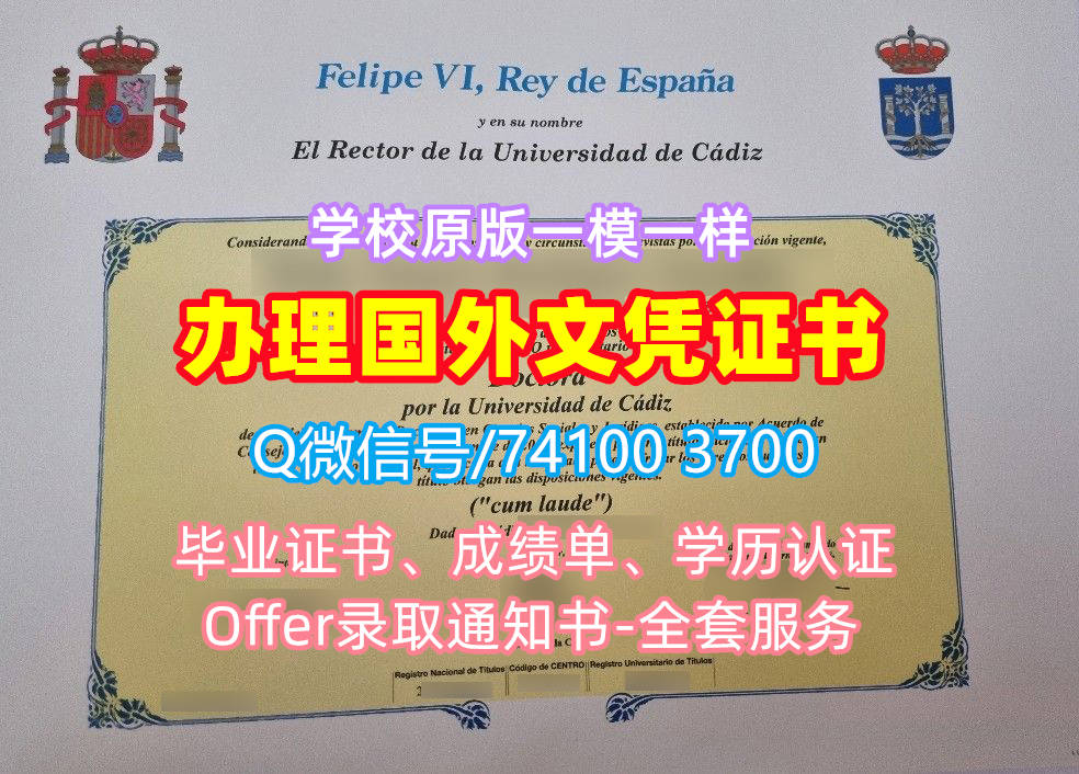 加的斯大学毕业证书, Universidad de Cádiz Diploma, UCA Degree Certificate