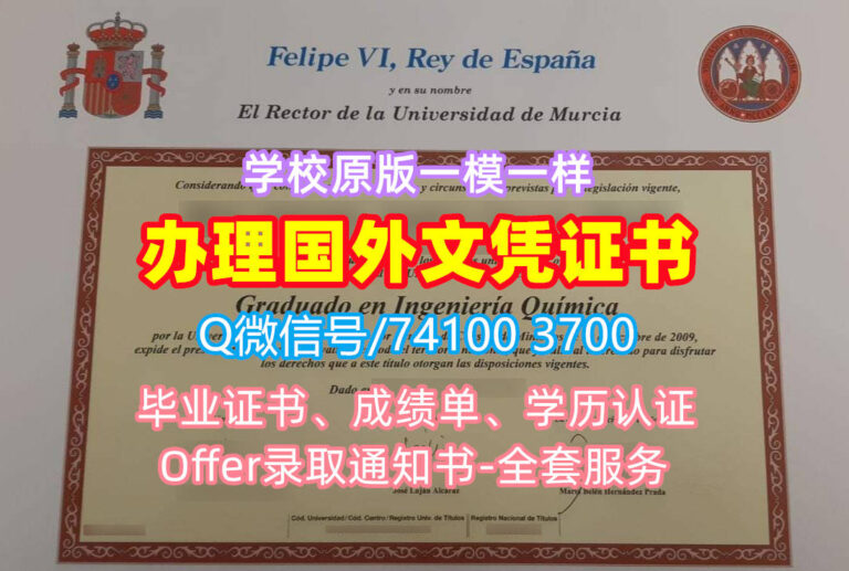 穆尔西亚大学毕业证书, Universidad de Murcia Diploma, UM Degree Certificate