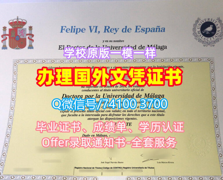 马拉加大学毕业证书, Universidad de Málaga Diploma, UMA Degree Certificate