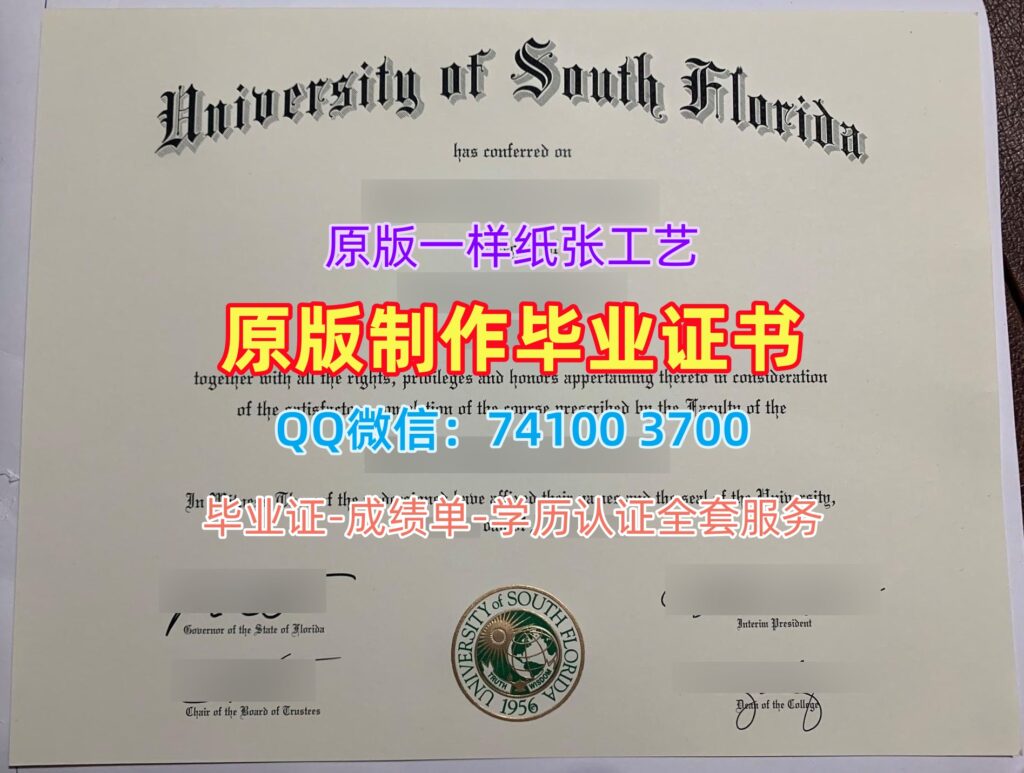 南佛罗里达大学毕业证, University of South Florida Diploma